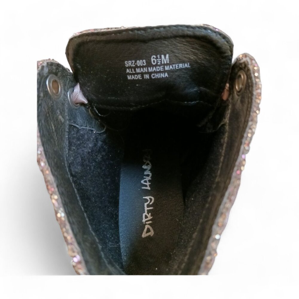 Dirty Laundry Pink Glitter Combat Boots - Picture 9 of 16